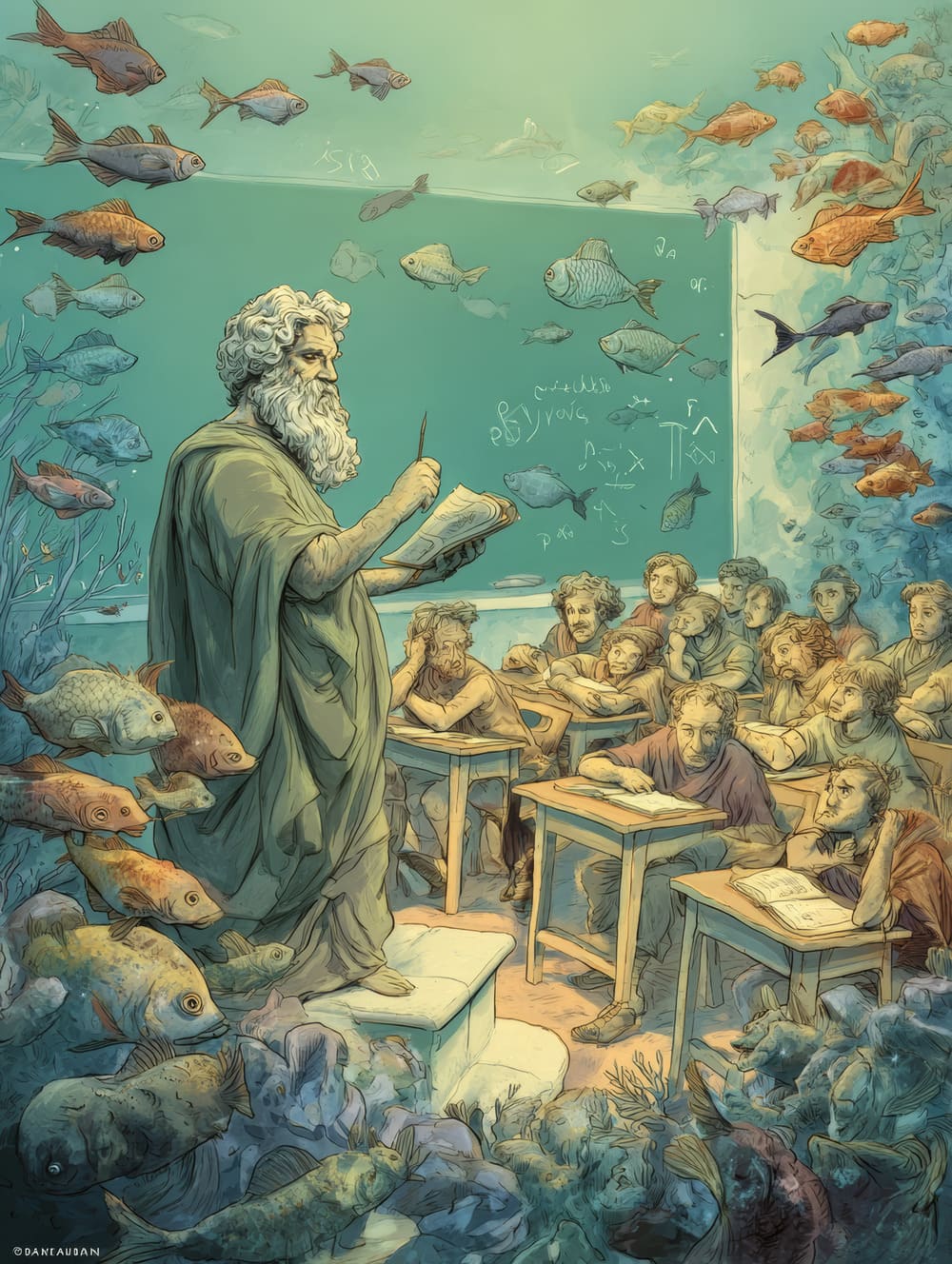 Tableau Platon & les Poissons