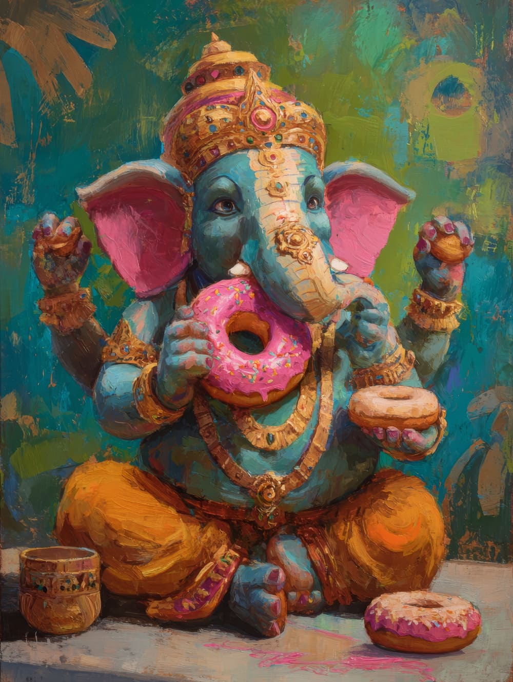 Tableau Ganesh Mange un Big Donuts