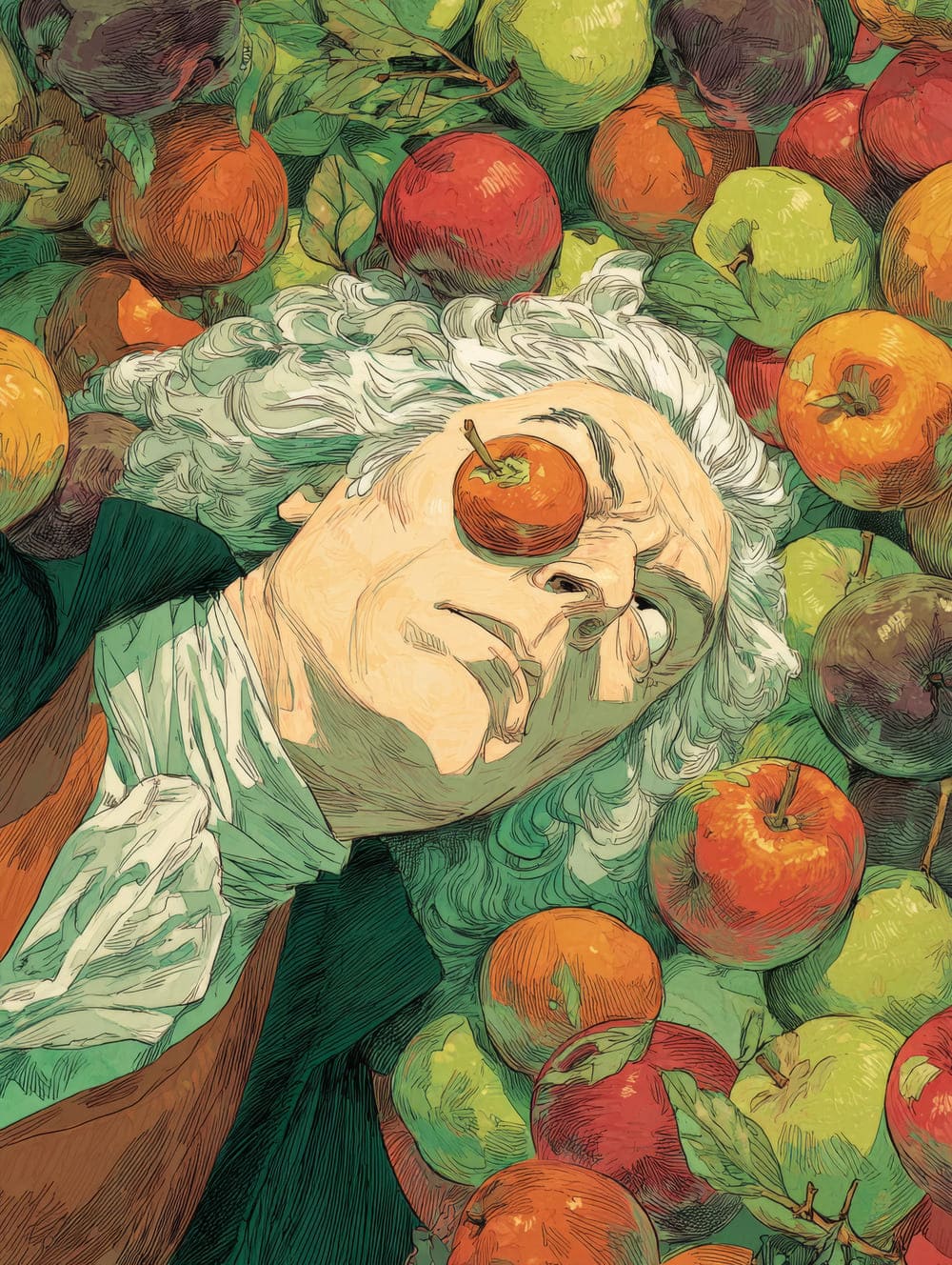 Tableau Newton Tombe dans les Pommes