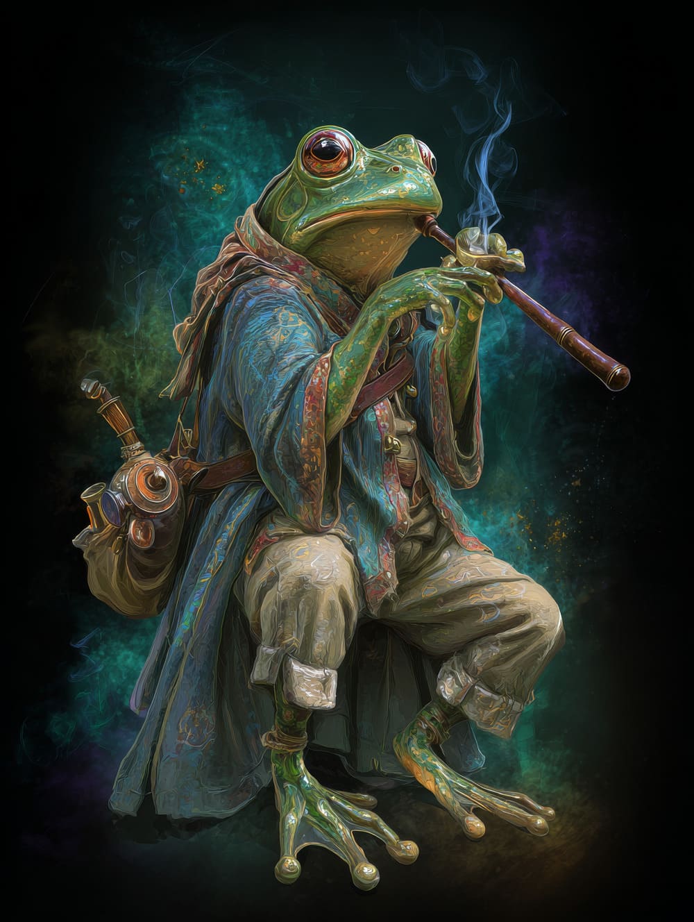 Tableau Merlin l'Enchanteur en Grenouille