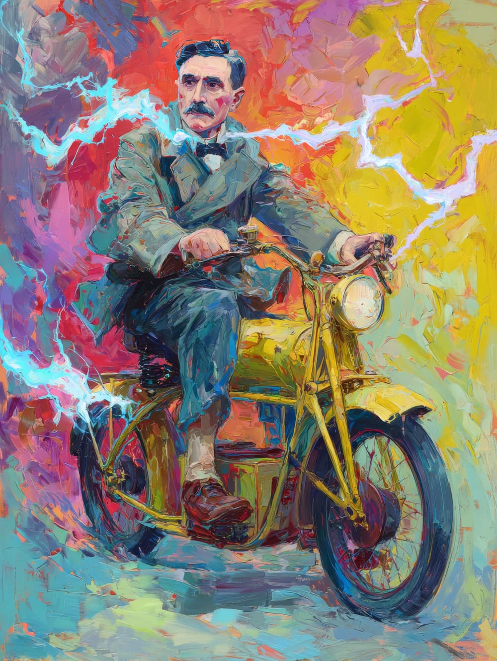 Tableau Tesla en Mobylette Electrique