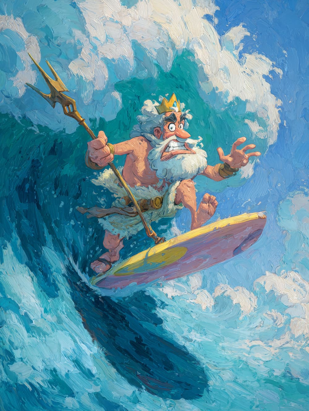 Tableau Poséidon le Surfeur Intrépide