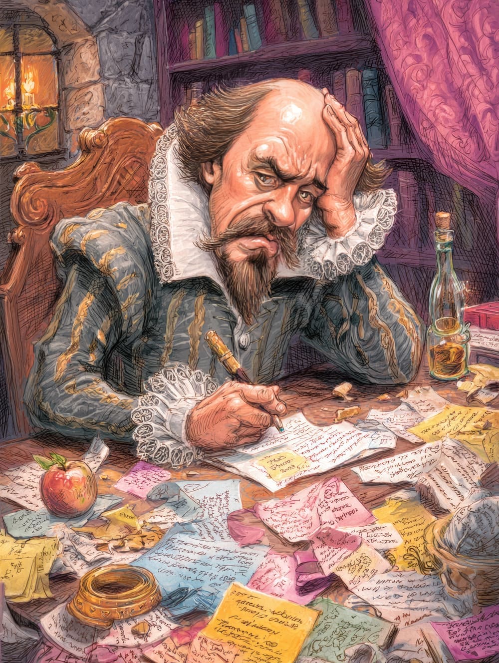 Tableau Shakespeare Croule sous les Post-its