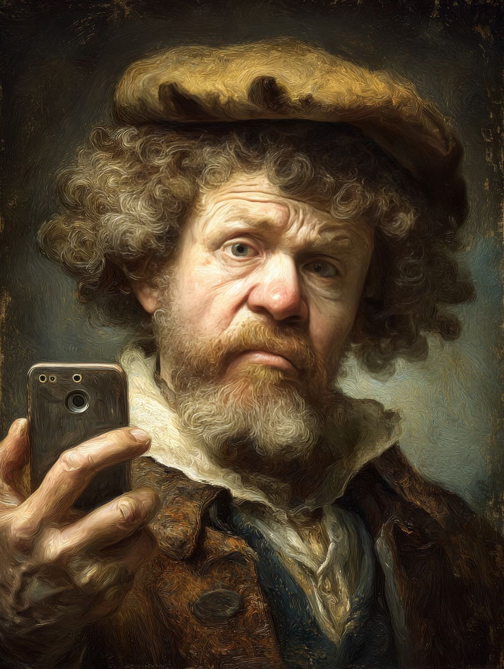 Tableau Rembrandt fait un Selfie