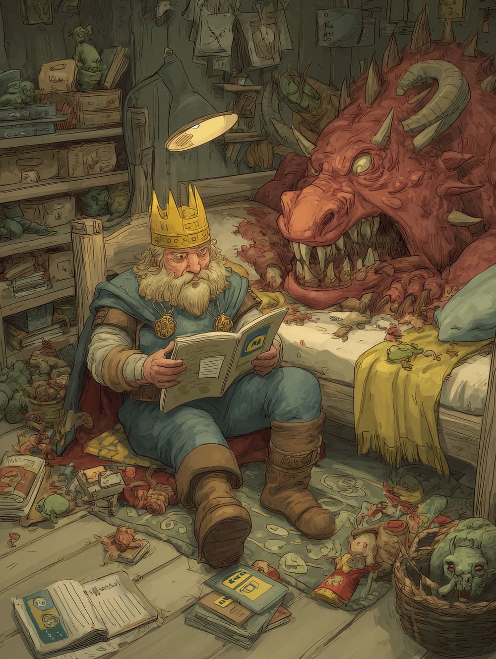 Tableau Beowulf Lit un Manuel au Monstre