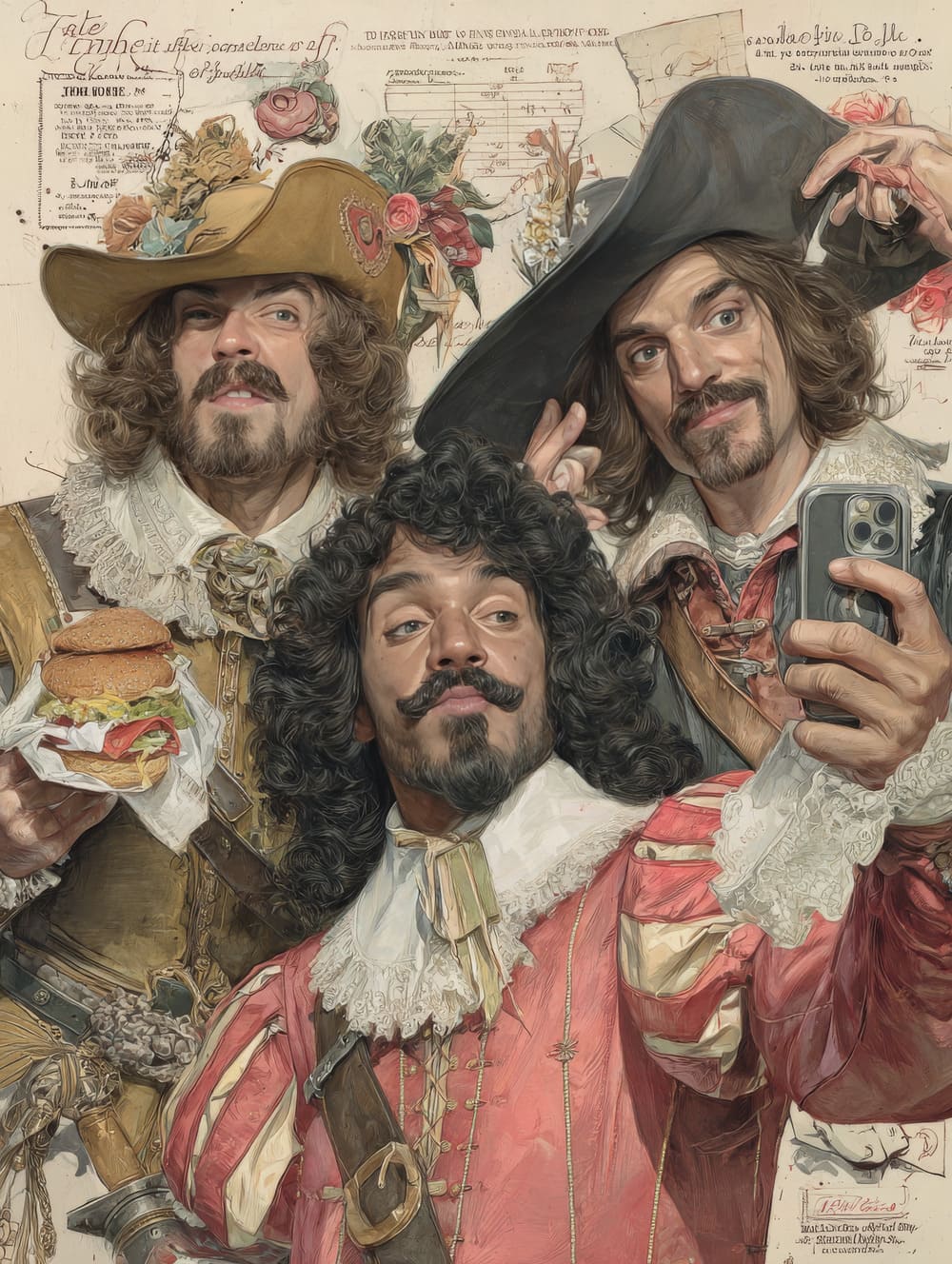 Tableau Les 3 Mousquetaires Font les Cons