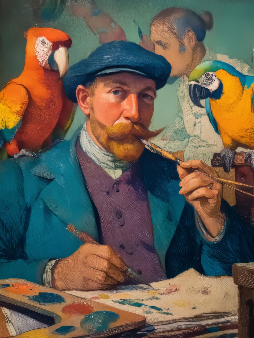 Tableau Paul Gauguin et Ses Potes Perroquets