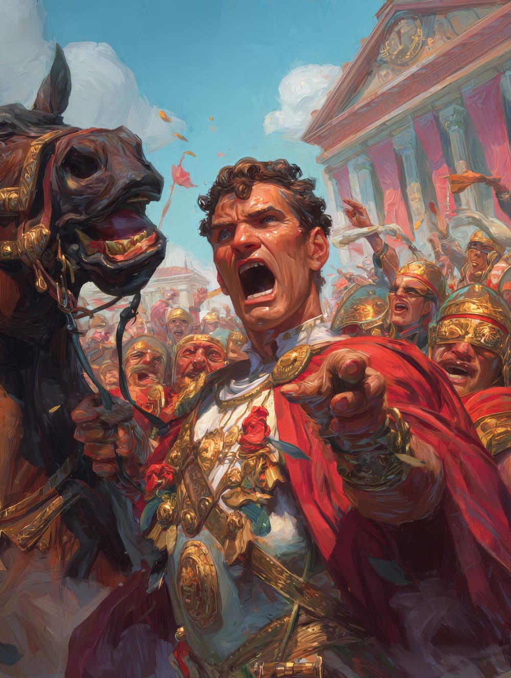 Tableau Caligula Engueule Son Cheval Qui Ne l'Ecoute Pas !