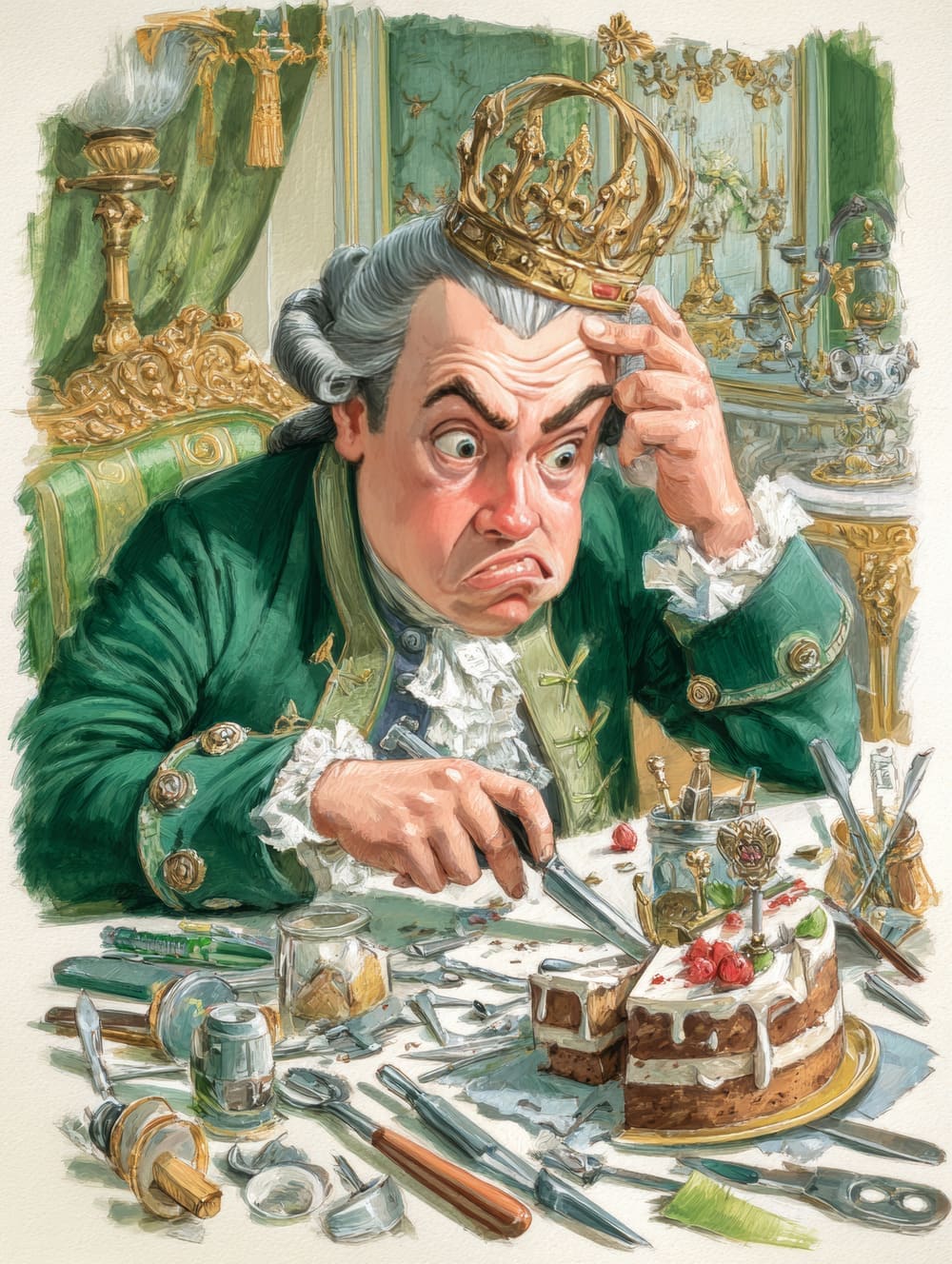 Tableau Louis XVI Tranche le Gâteau