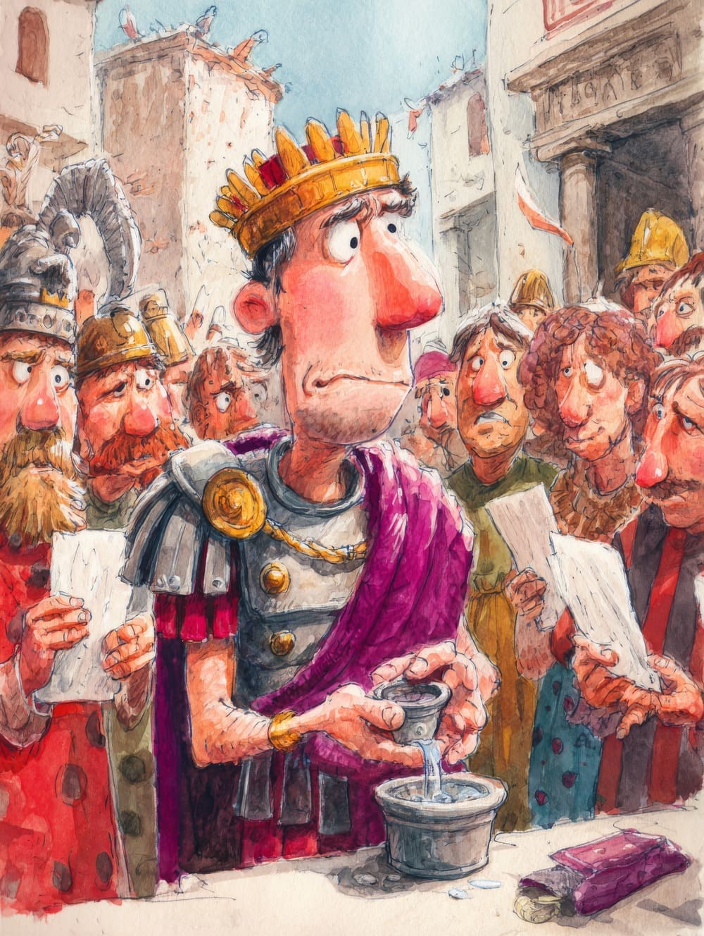Tableau Ponce Pilate se Lave les Mains devant une Foule Furieuse