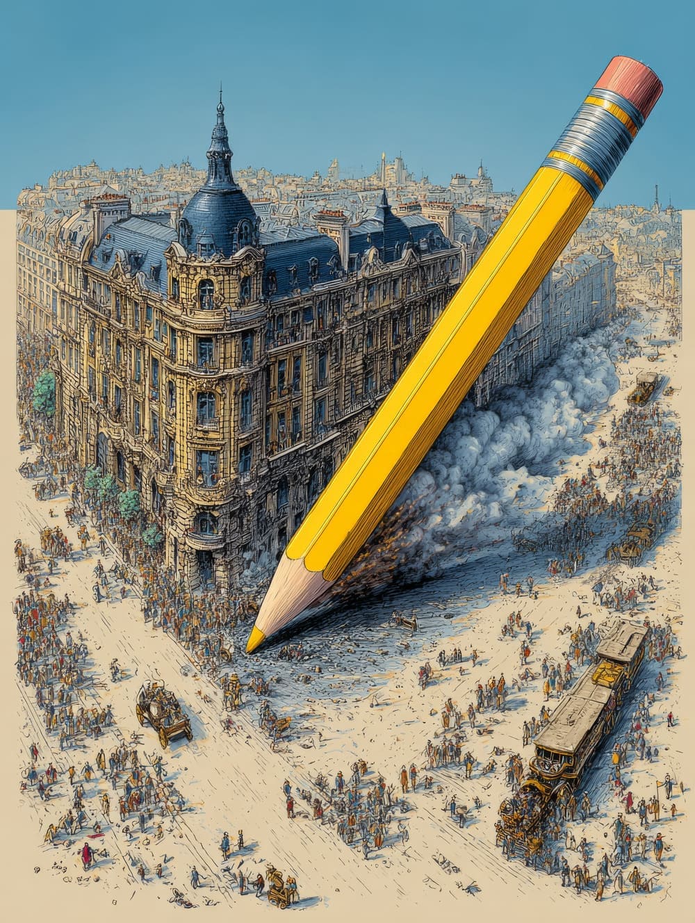 Tableau Haussmann & le Crayon Géant
