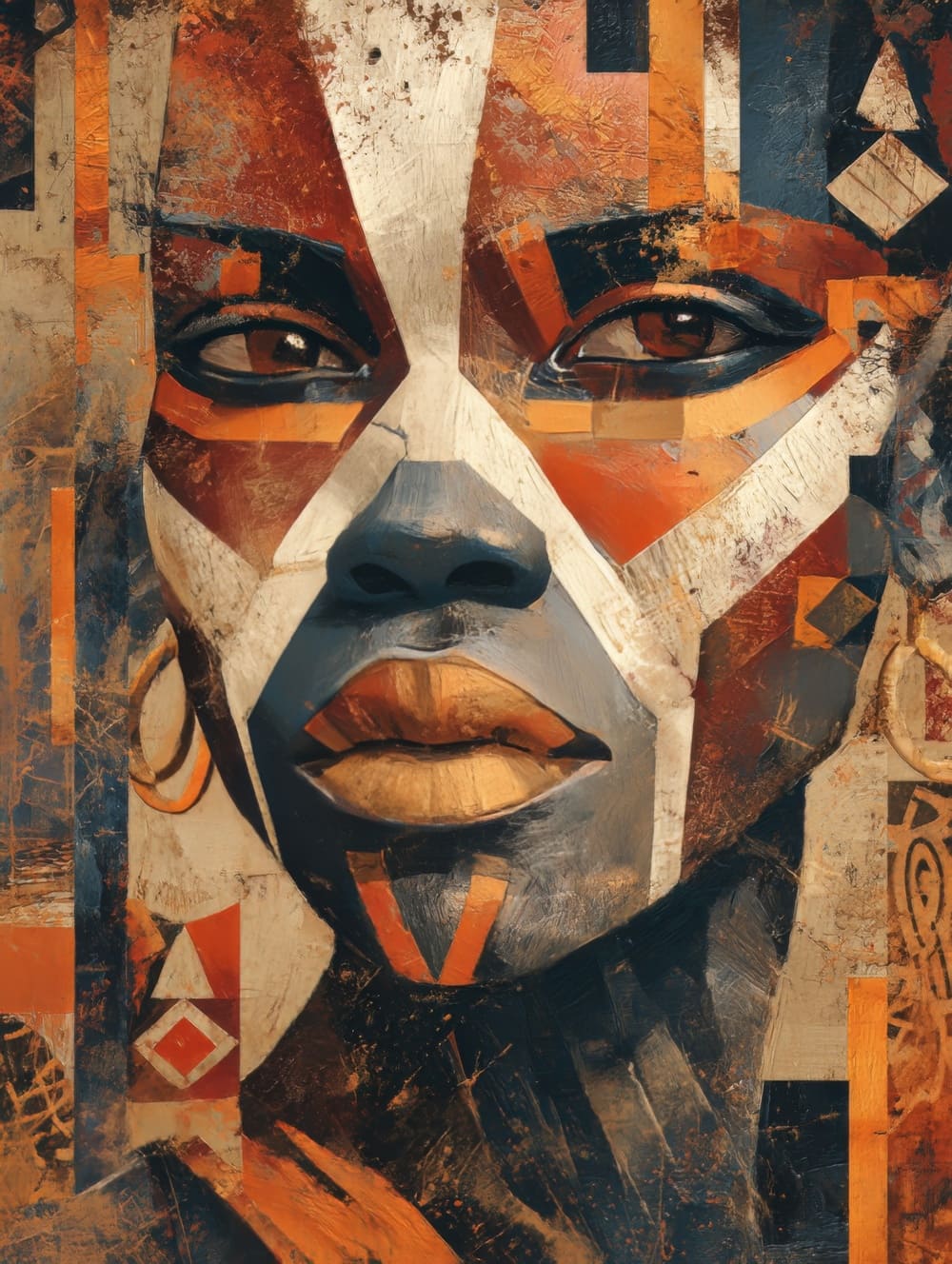 Tableau Africain Cubisme