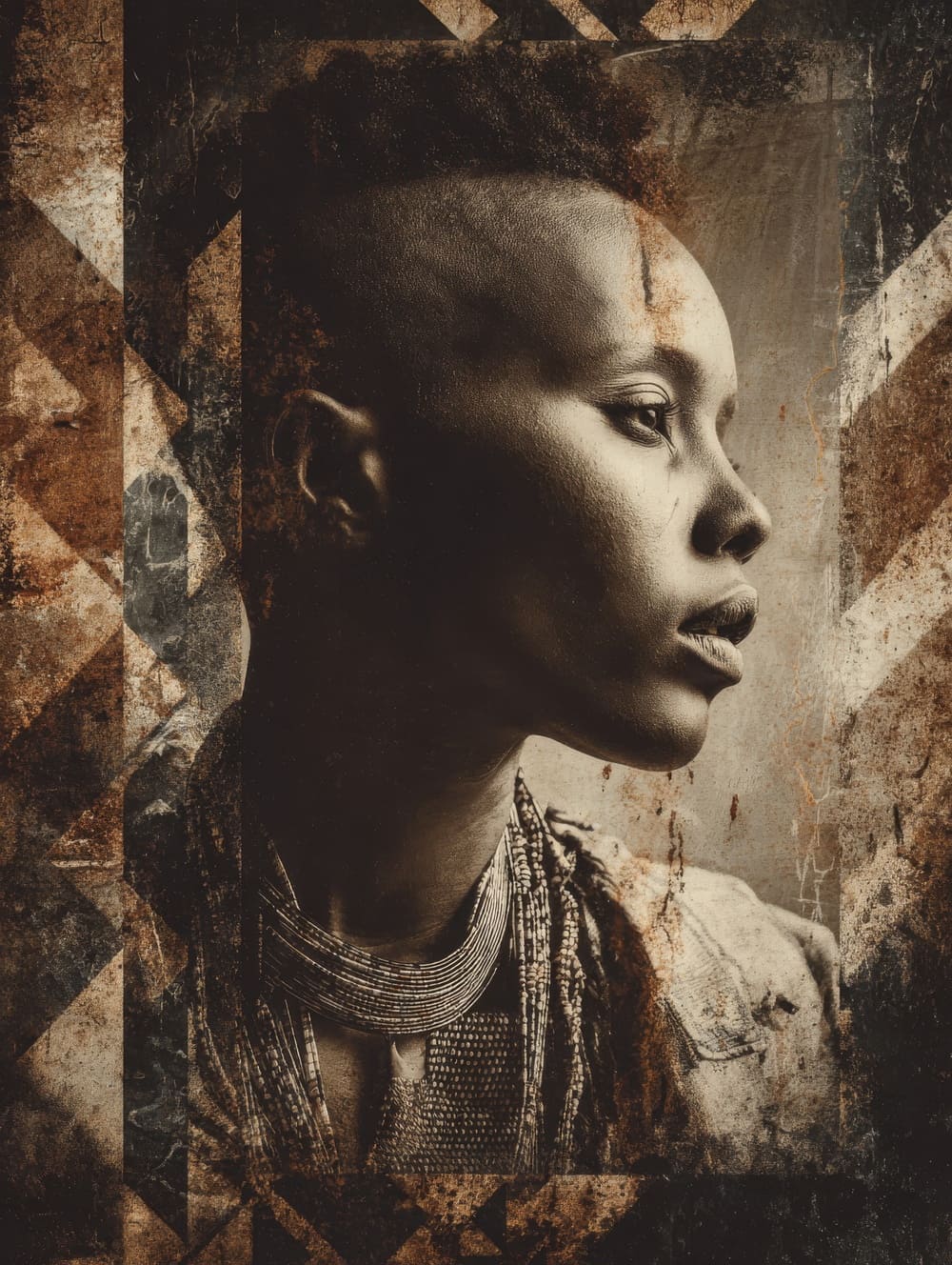 Tableau Africain Style Industriel