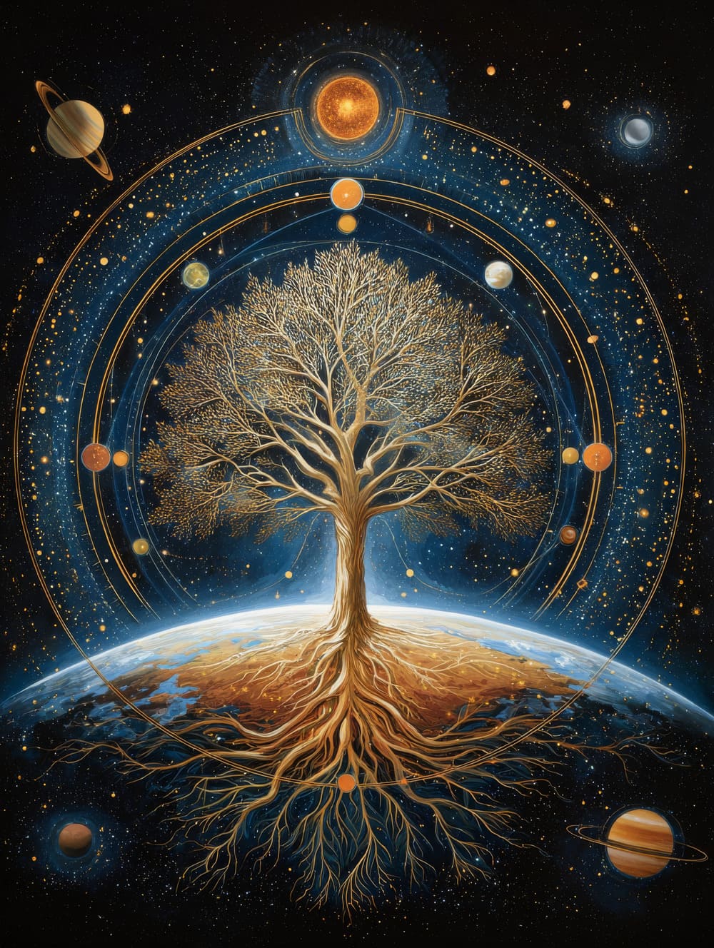 Tableau Arbre De Vie Cosmique (Universel)