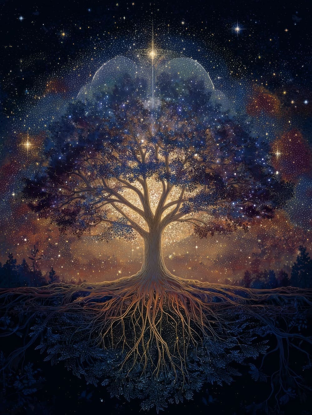 Tableau Arbre de Vie Cosmique