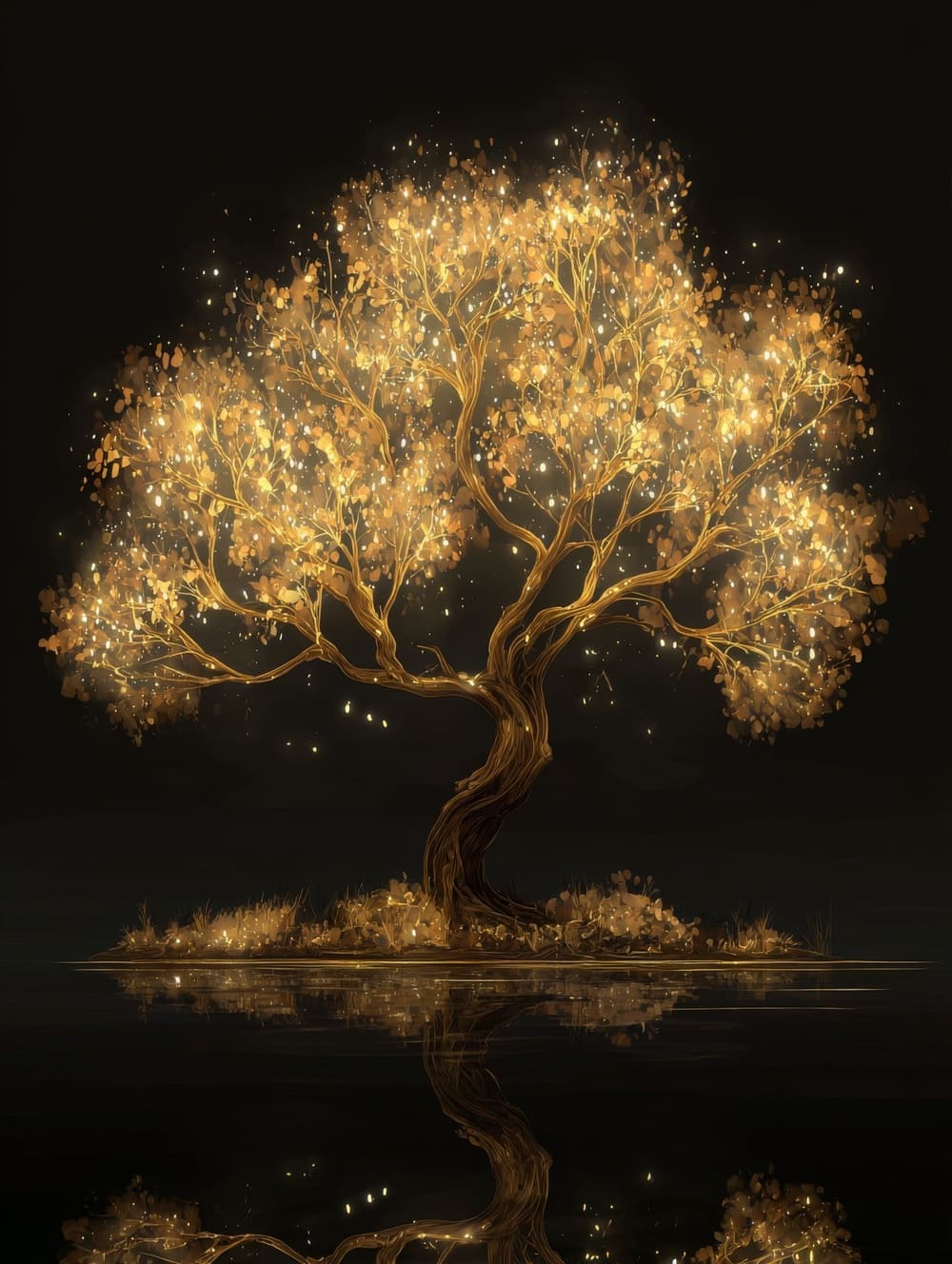 Tableau Arbre de Vie Doré