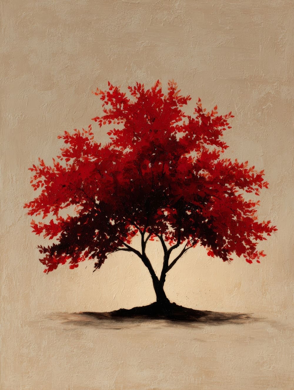 Tableau Arbre de Vie Rouge