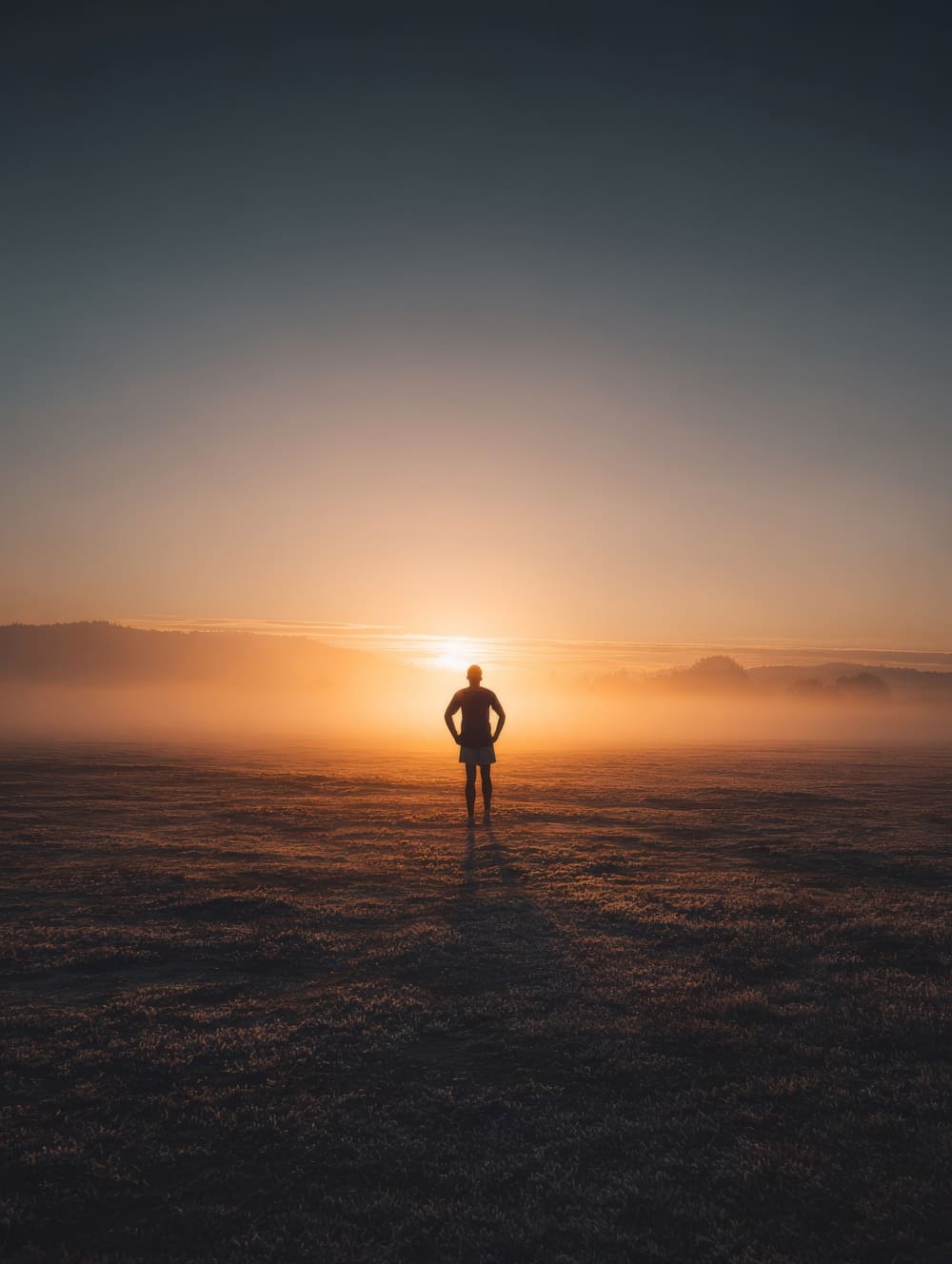 Tableau Athlète Seul À L’Aube