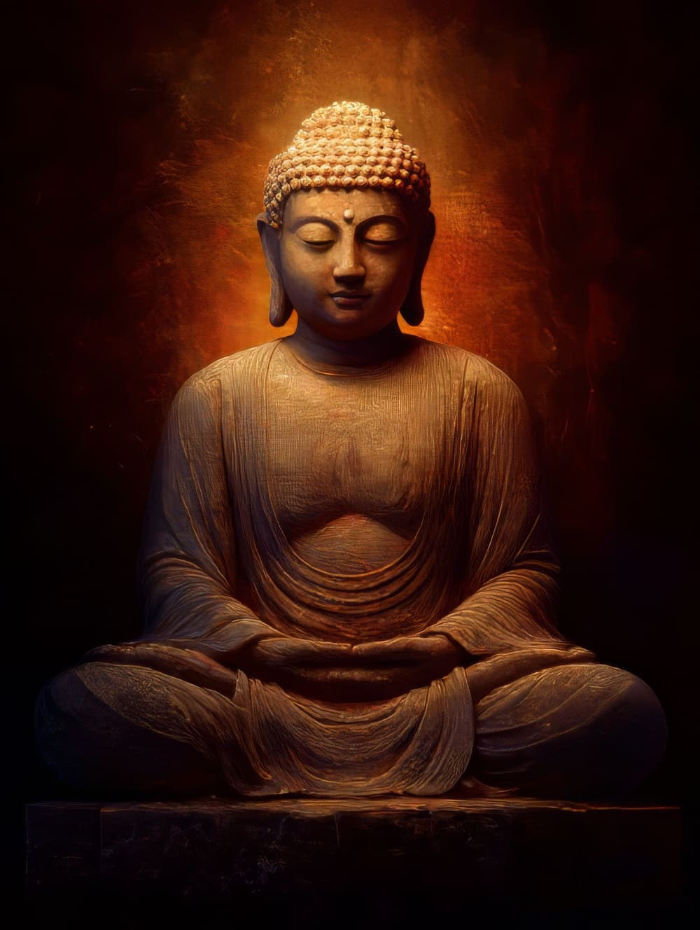 Tableau Bouddha Indien En Méditation