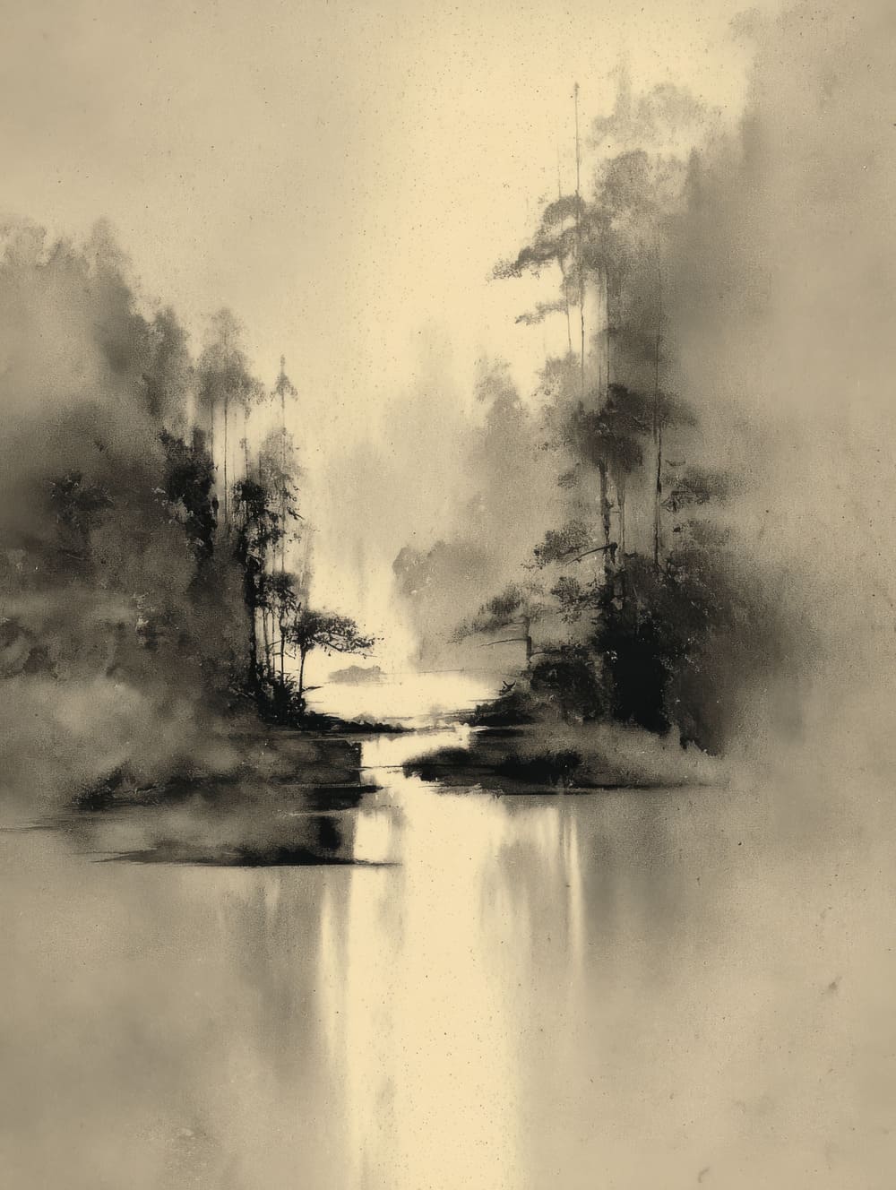 Tableau Brume Et Encre Japonaise