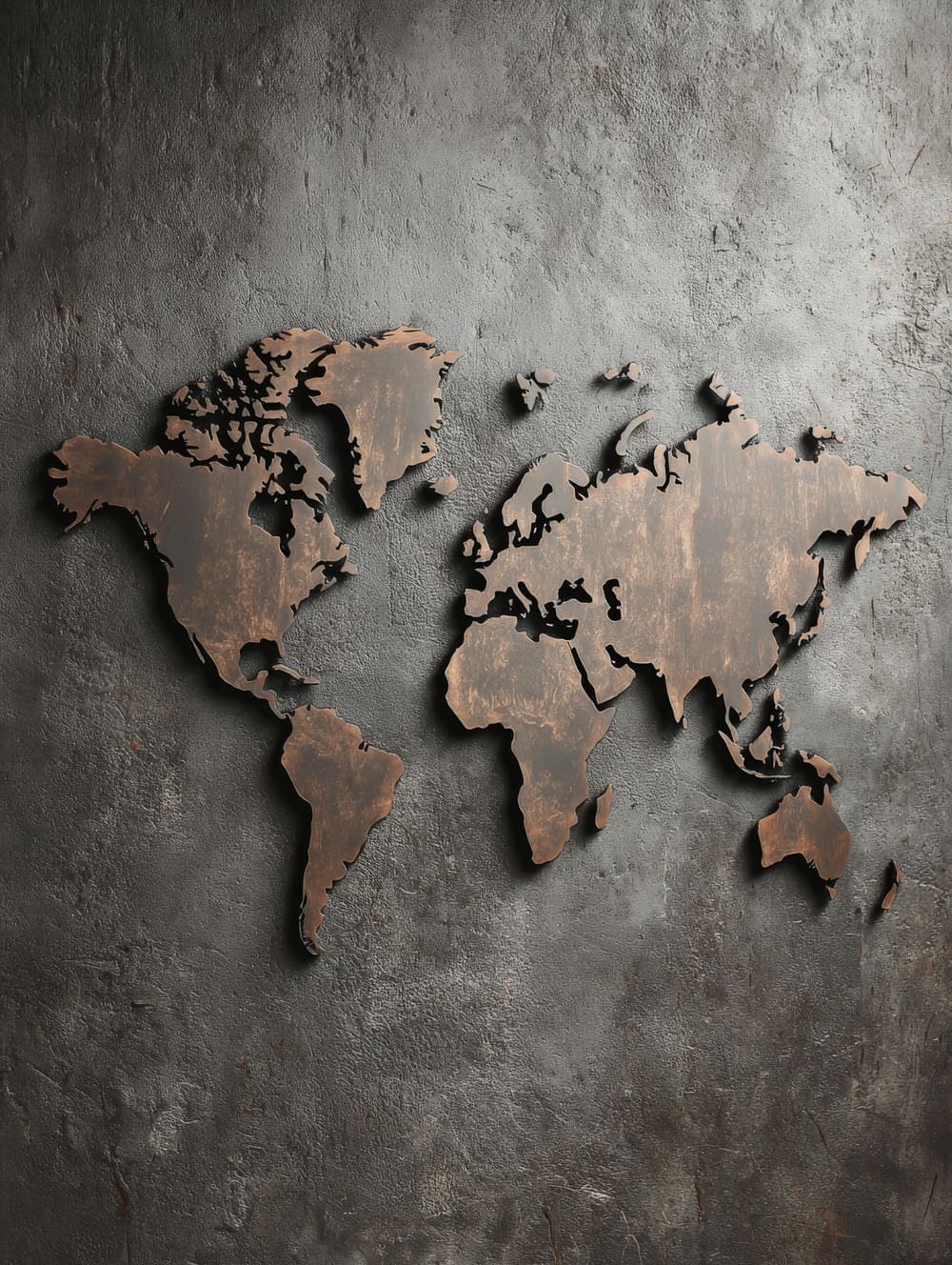 Tableau Carte du Monde Style Industriel