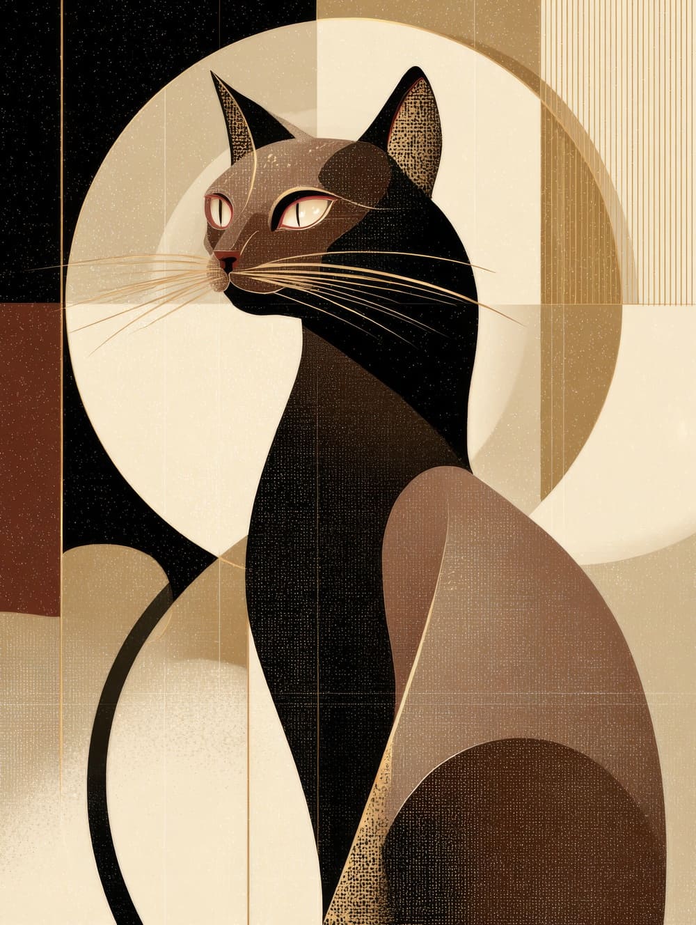 Tableau Chat Art Déco