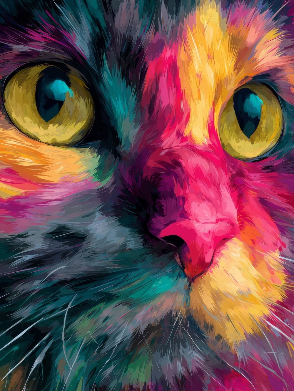 Tableau Chat Coloré