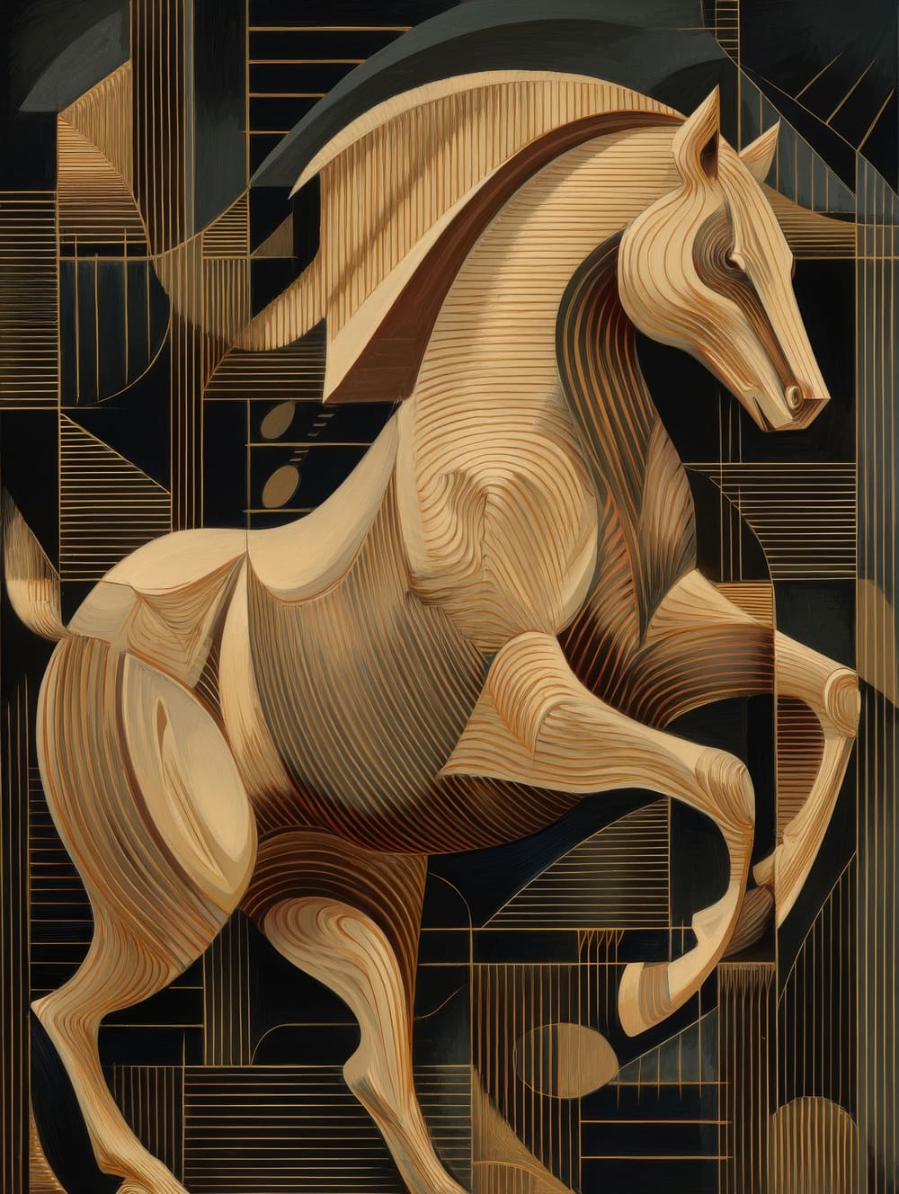 Tableau Cheval Art Déco