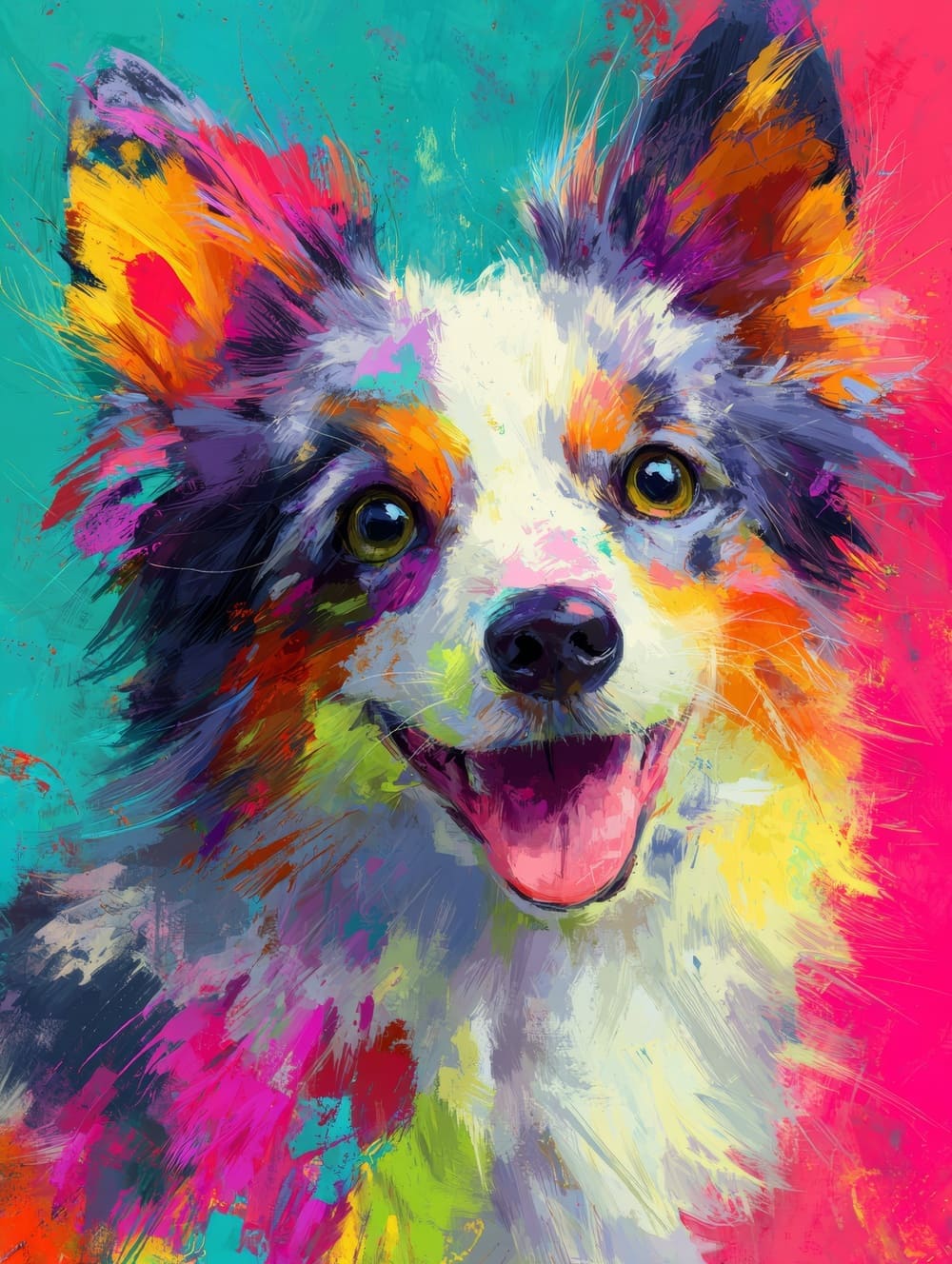 Tableau Chien Coloré