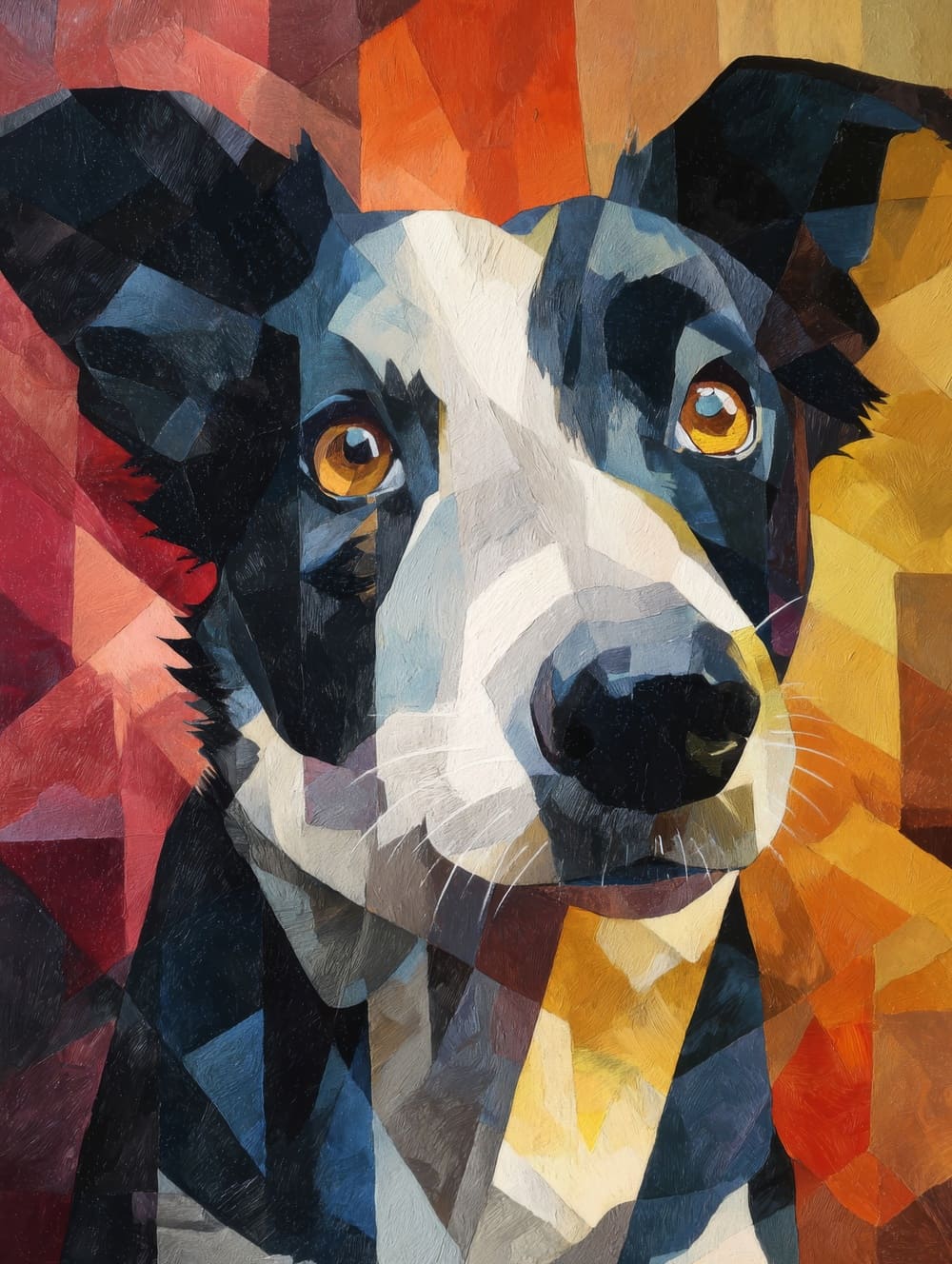 Tableau Chien Cubisme