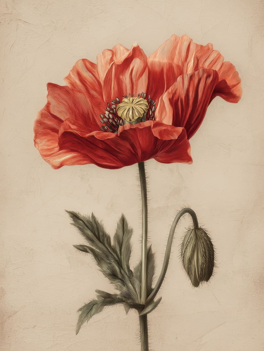 Tableau Coquelicot Vintage