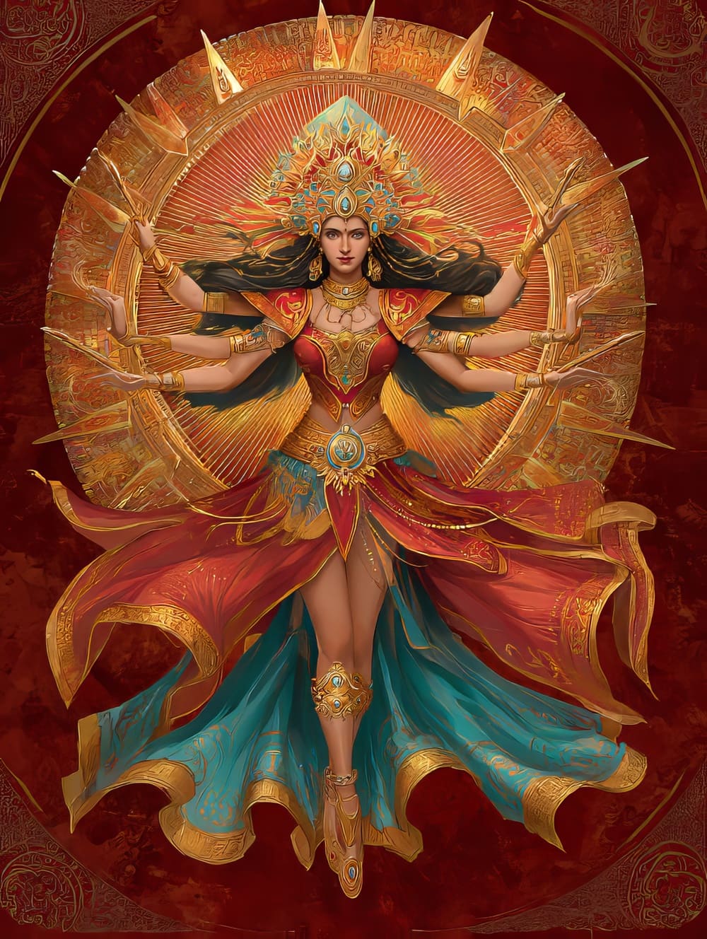 Tableau Déesse Indienne Royale (Shakti)