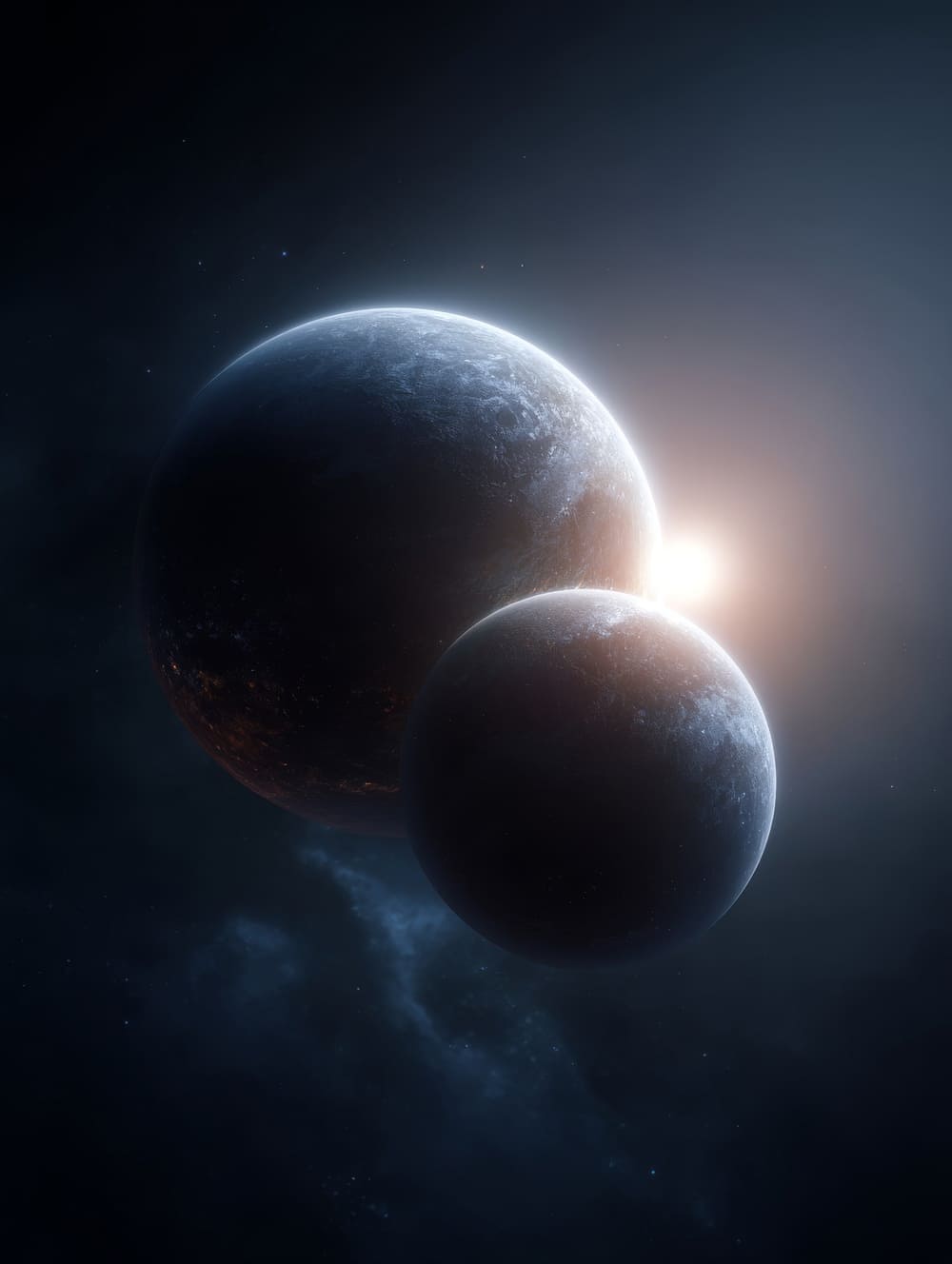 Tableau Double Planète Dans Le Vide