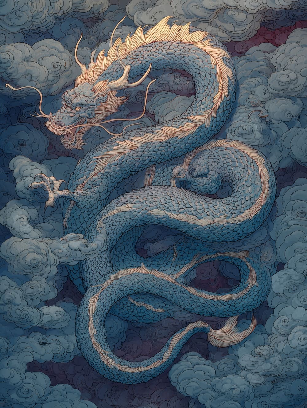 Tableau Dragon Japonais (Ryū)