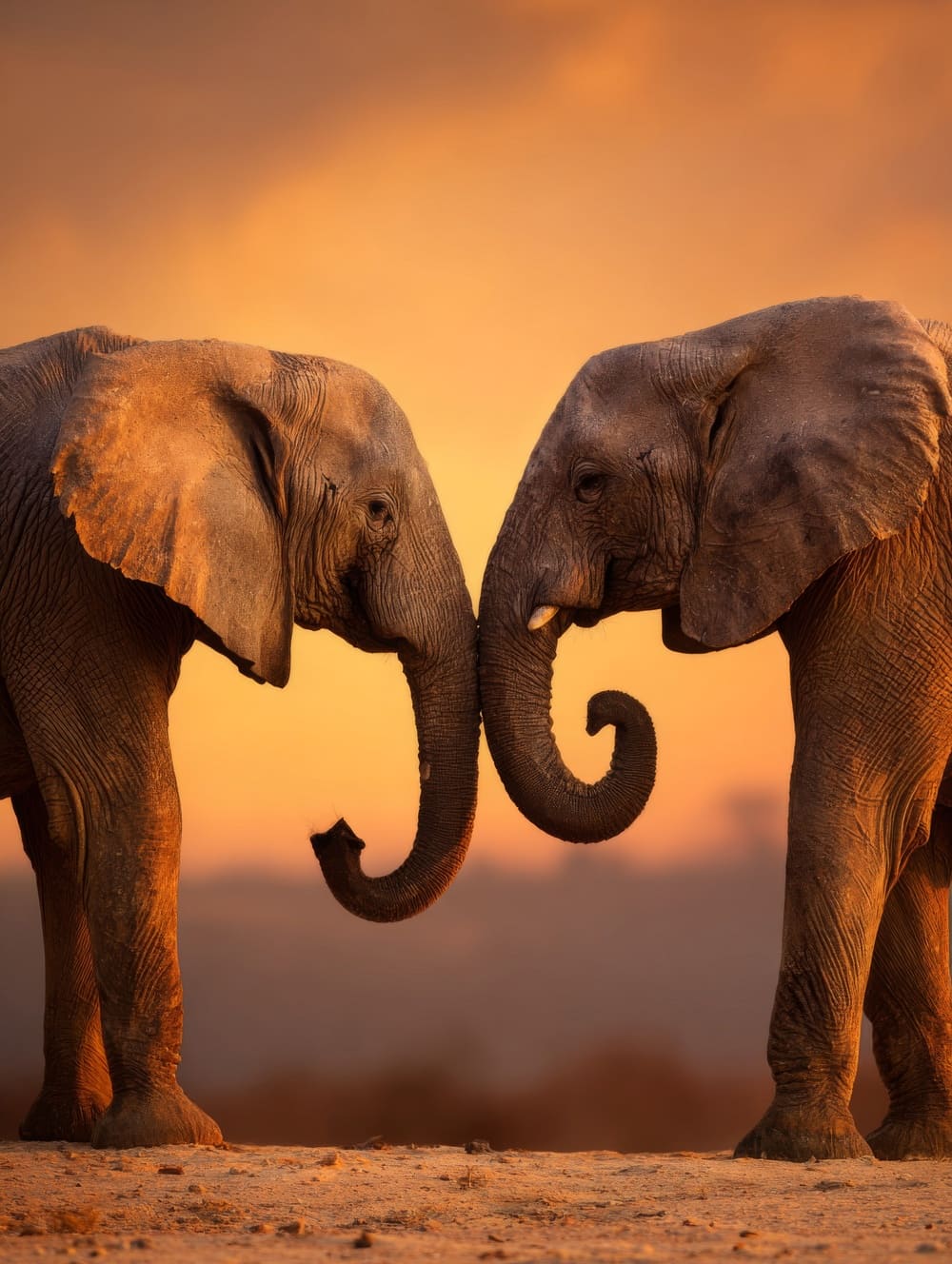 Tableau Éléphant Amour