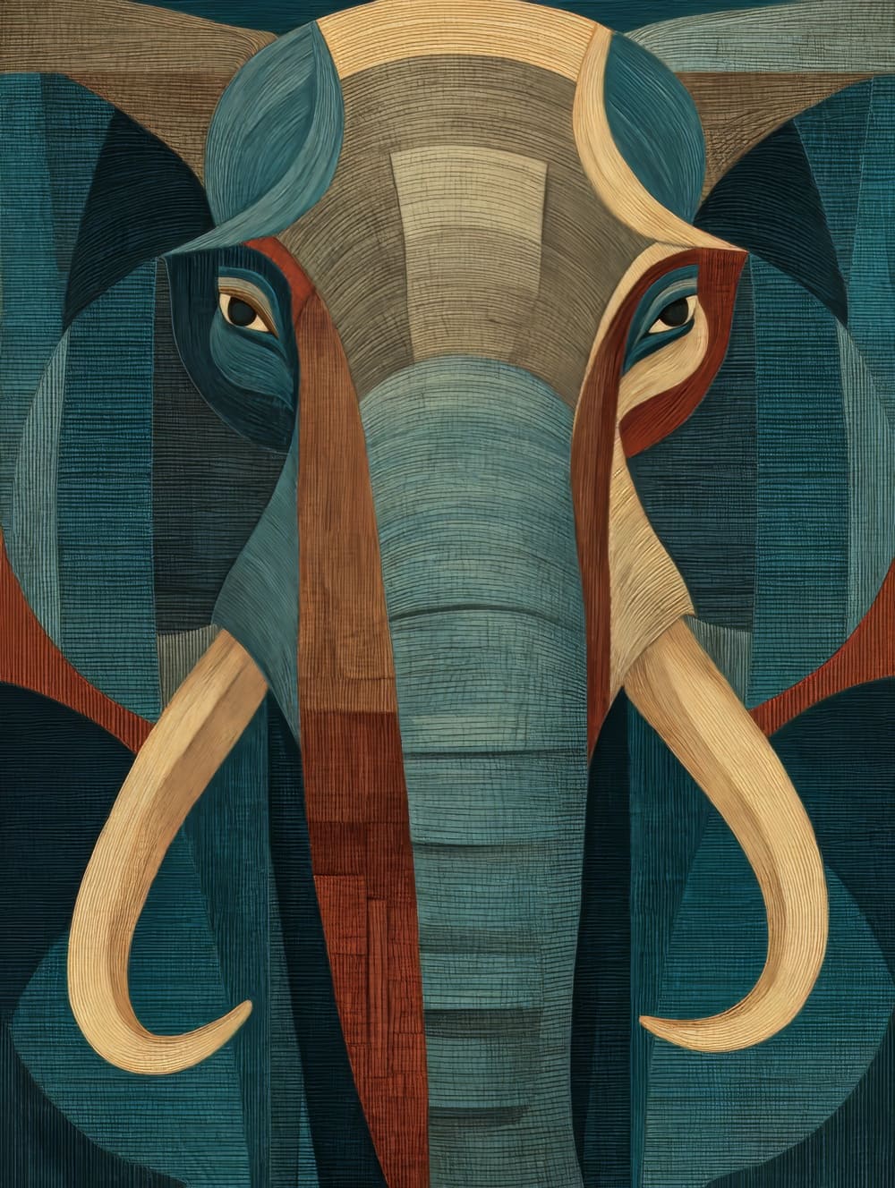 Tableau Éléphant Art Déco