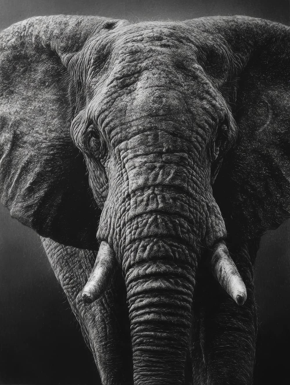 Tableau Éléphant Noir & Blanc Intemporel