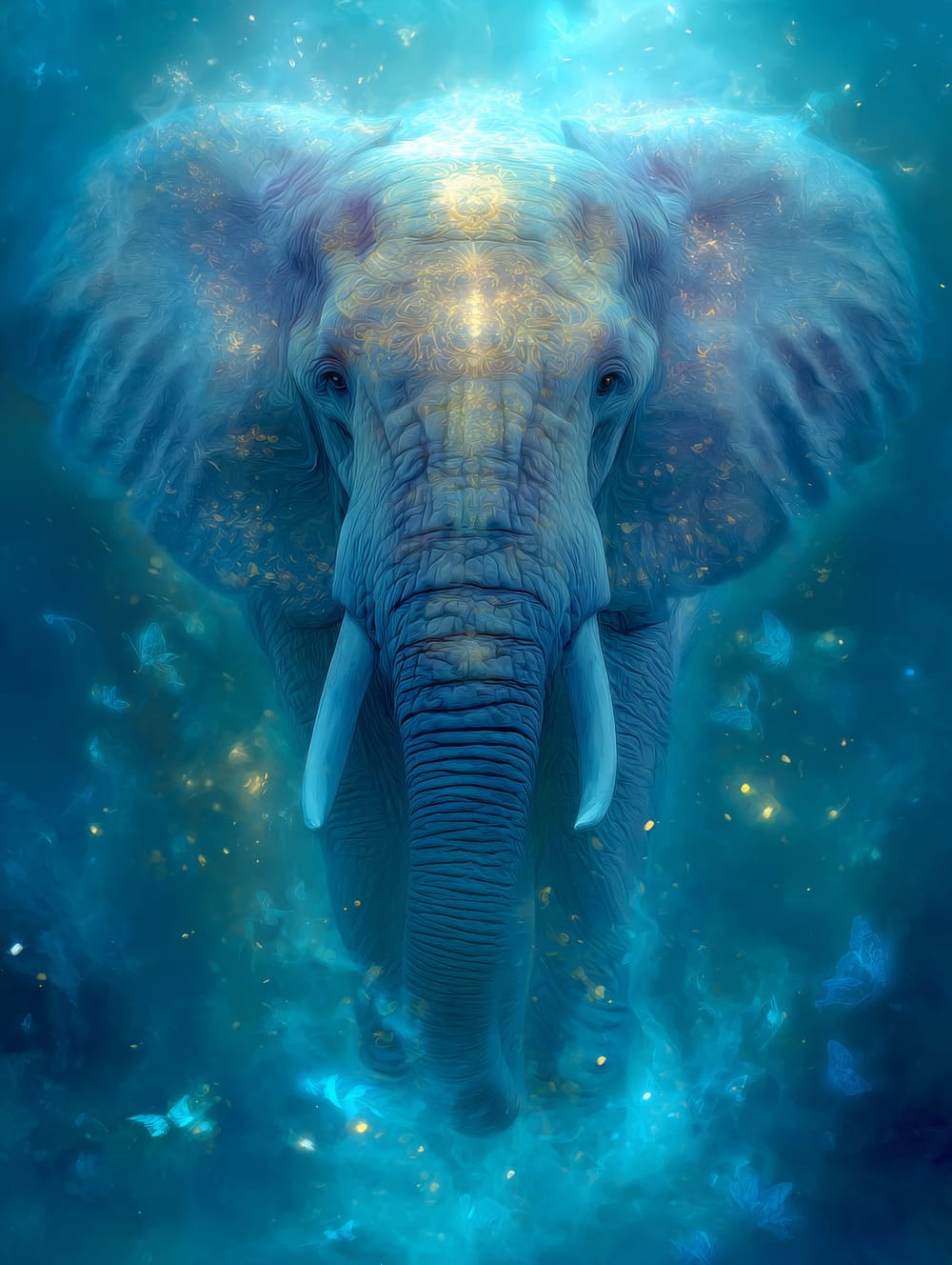 Tableau Éléphant Spirituel (Aura Douce)