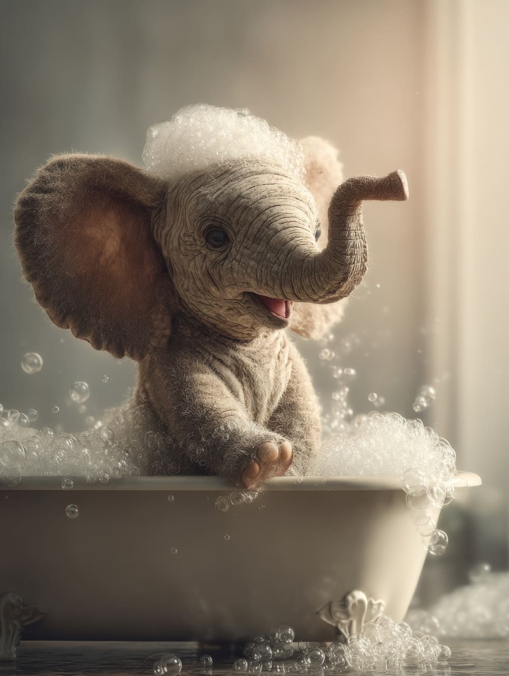 Tableau Éléphant dans la Baignoire