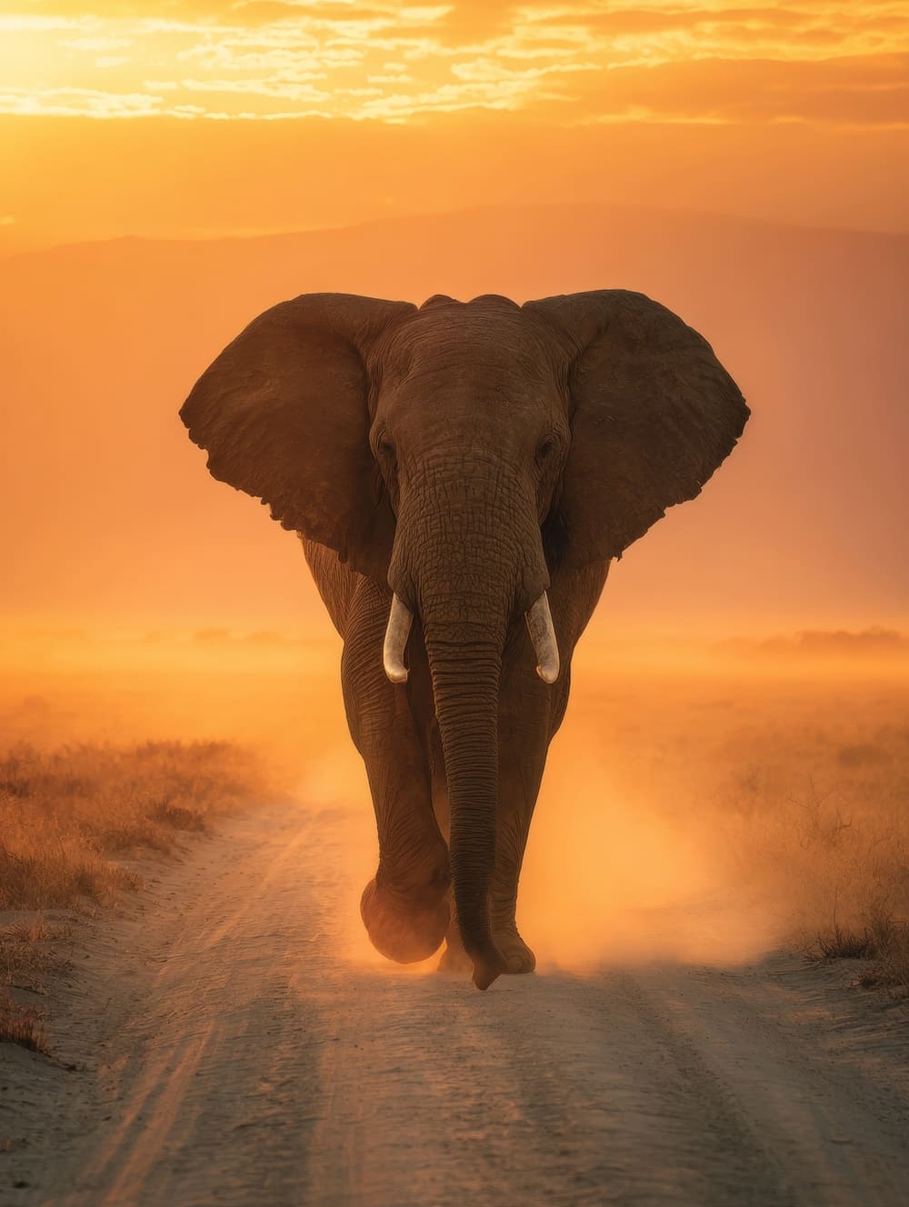 Tableau Éléphant sur la Route