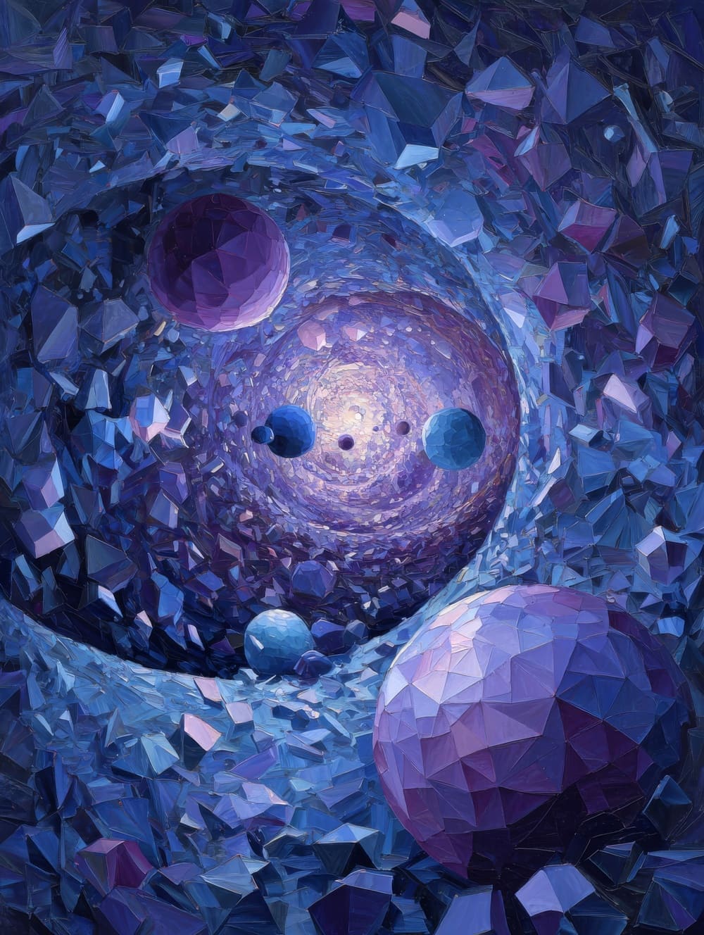 Tableau Espace & Galaxie Cubisme
