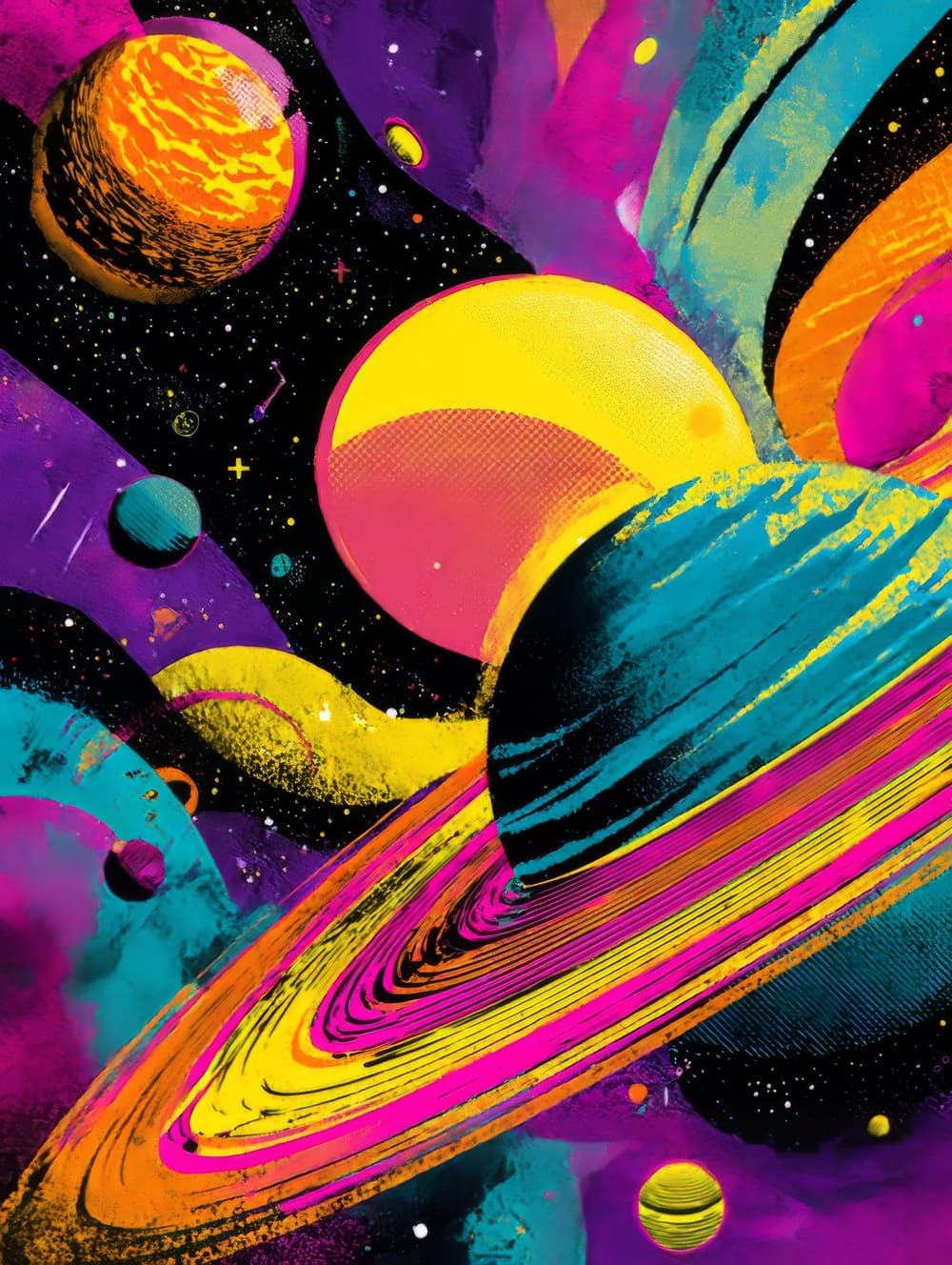 Tableau Espace & Galaxie Pop Art