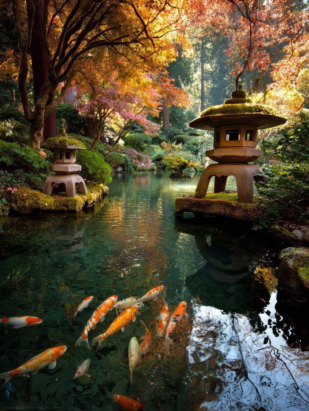 Tableau Étangs Japonais À Carpes Koï