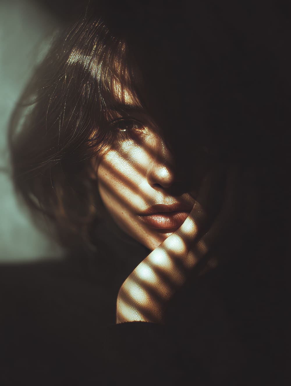 Tableau Femme Mystérieuse (Visage Partiel)