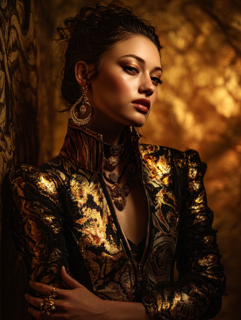 Tableau Femme Noir et Or (Luxe Max)