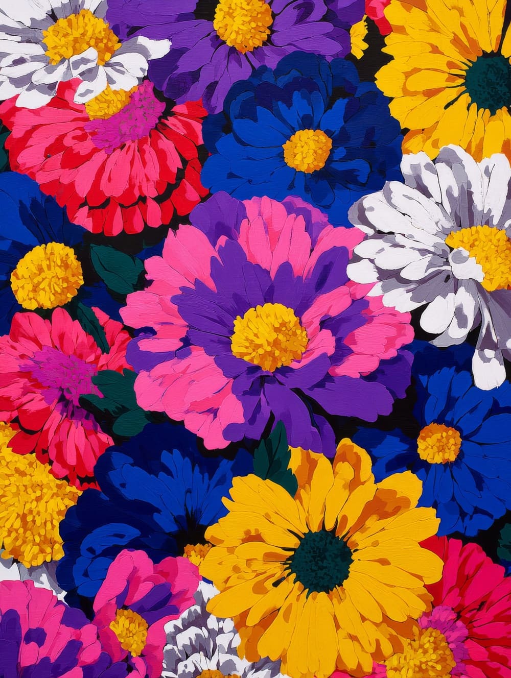 Tableau Fleurs Pop Art