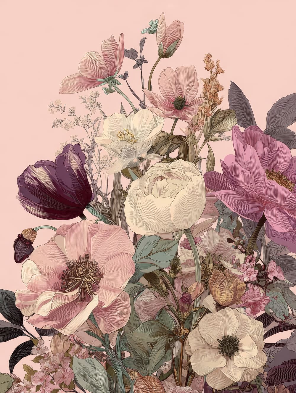 Tableau Fleurs Vintage