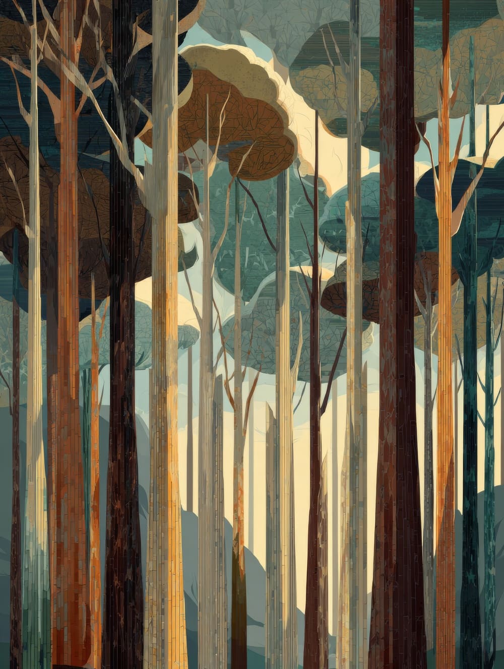 Tableau Foret Art Déco