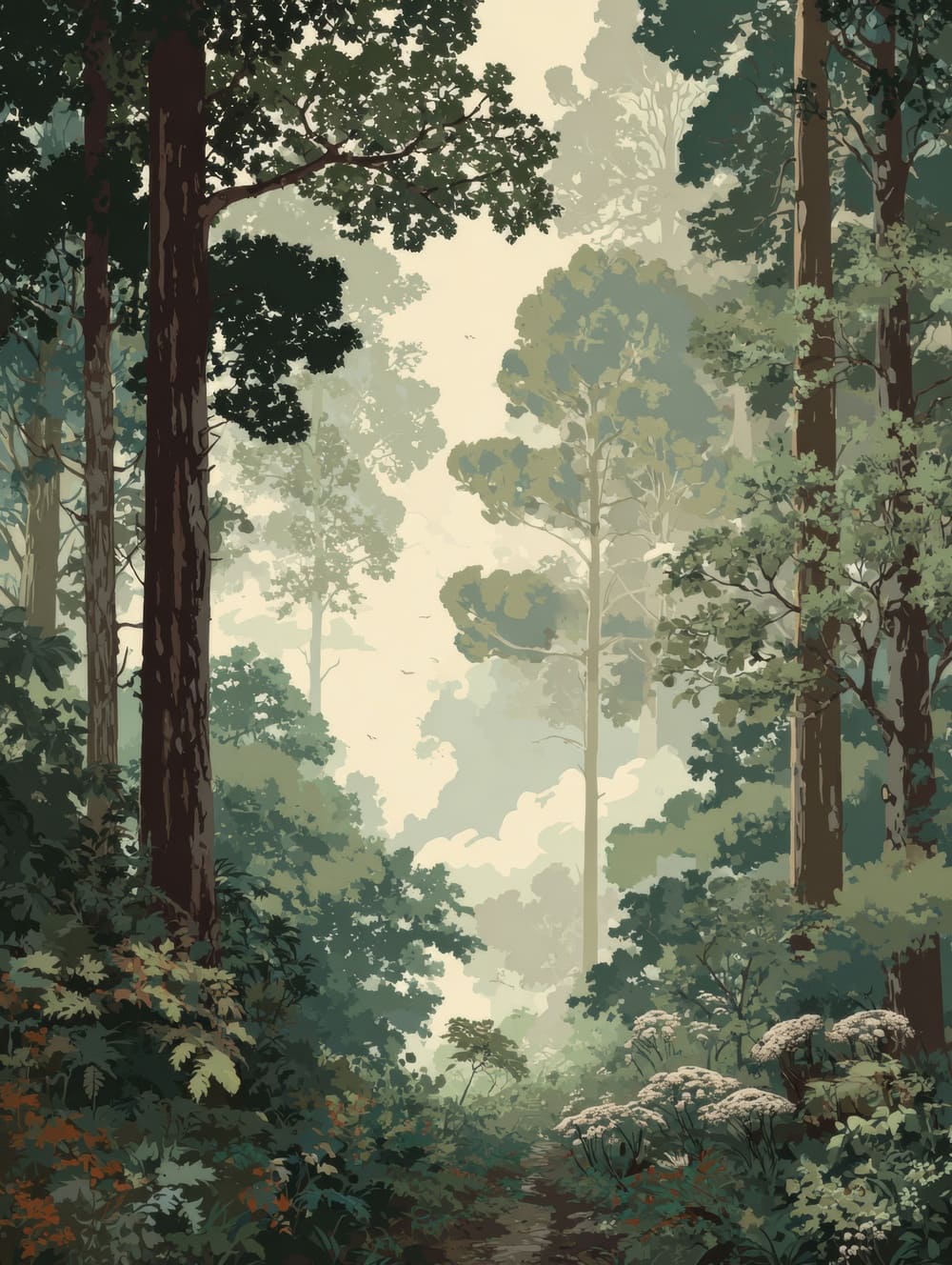 Tableau Foret Vintage