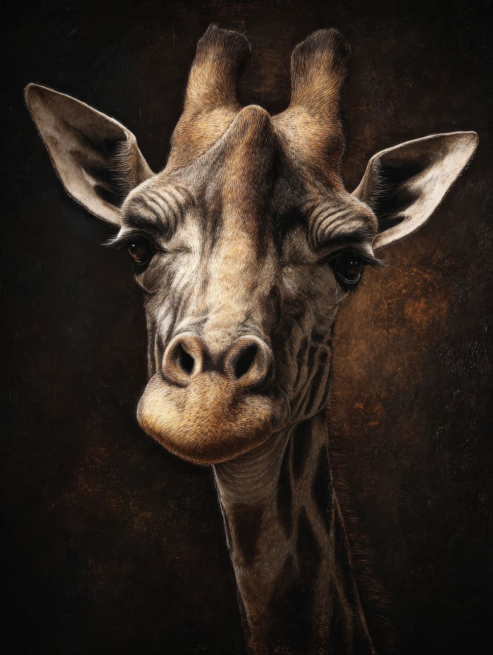 Tableau Girafe Style Industriel